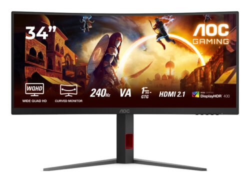 AOC G4 CU34G4Z computer monitor 86.4 cm (34") 3440 x 1440 pixels Wide Quad HD LED Black, Red