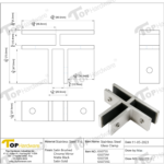 (gggt3 ) stainless steel 316, 3 way glass clamp for glass thickness 1/2” 3/8”