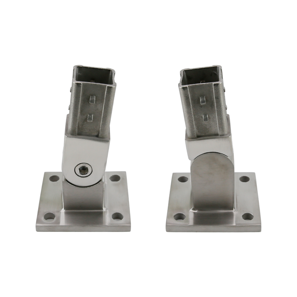 floor mount adjustable (0~180 degree) baluster bracket for 1 9/16 x 1 9/16 in (40 x 40 mm) baluster post, satin finish