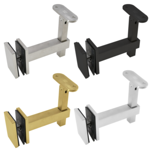 (GB-E010F_) Stainless Steel 316 Glass Mount Adjustable Handrail Bracket For Square Tube