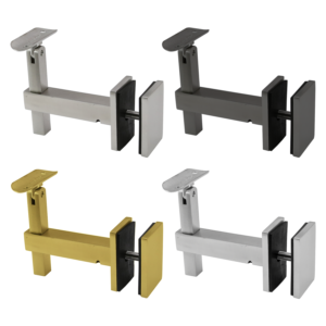 (GB-E042R_ ) Stainless Steel 316 Glass Mount Adjustable Handrail Bracket For 1-5/8″ OD Round Tube