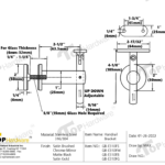 (gb e310f ) stainless steel glass mount adjustable handrail bracket for square tube