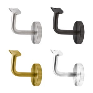 (WB-C838R_) Stainless Steel 304 Wall Mount Handrail Bracket w/ Base Cover For Round Top Railing