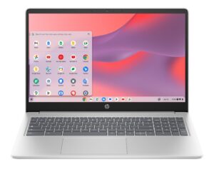 HP Chromebook 15a-nb0006na Intel® N N100 39.6 cm (15.6″) HD 4 GB LPDDR5-SDRAM 128 GB UFS Wi-Fi 6 (802.11ax) ChromeOS Silver
